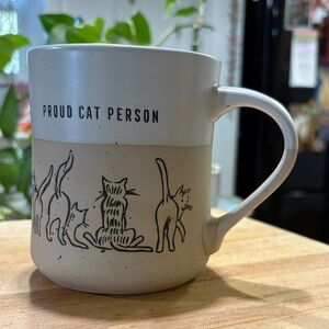 Sheffield Home "Proud Cat Person" Ceramic Mug in Cream and White